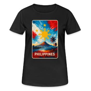 Philippinen Flaggen Design - Frauen T-Shirt atmungsaktiv - Schwarz - Vorne - AI Model Female 172 light (172cm)