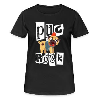 Carlin Rock Punk Carlin Chien Mohawk Punk Rock Punk - T-shirt respirant Femme - noir - Devant - AI Model Female 172 light (172cm)