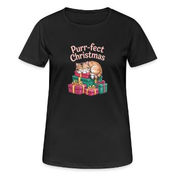 Purr-fect Christmas Sweet Sleeper - Women's Breathable T-Shirt - black - Front - AI Model Female 172 light (172cm)