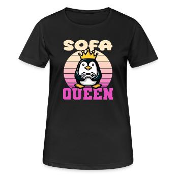 Sofa Queen - penguin gaming - Women's Breathable T-Shirt - black - Front - AI Model Female 172 light (172cm)
