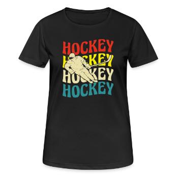 Hockey sur glace Hockey Hockey Joueur de hockey - T-shirt respirant Femme - noir - Devant - AI Model Female 172 light (172cm)