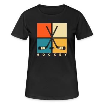 Hockey sur glace Hockey Hockey Joueur de hockey - T-shirt respirant Femme - noir - Devant - AI Model Female 172 light (172cm)