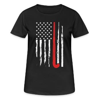 Eishockey Hockey Eishockeyspieler Geschenk  - Frauen T-Shirt atmungsaktiv - Schwarz - Vorne - AI Model Female 172 light (172cm)