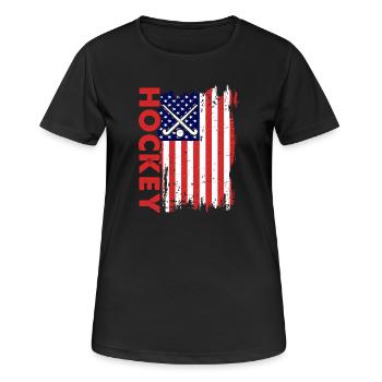 Hockey sur glace Hockey Hockey Joueur de hockey - T-shirt respirant Femme - noir - Devant - AI Model Female 172 light (172cm)