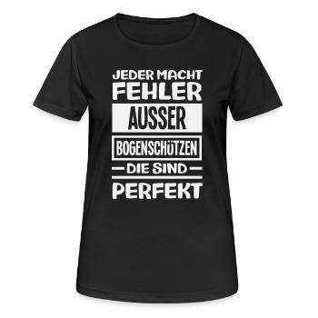 Ich gehe Bogenschießen - Frauen T-Shirt atmungsaktiv - Schwarz - Vorne - AI Model Female 172 light (172cm)