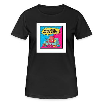 Fête de Snacks Dessin Popcorn - T-shirt respirant Femme - noir - Devant - AI Model Female 172 light (172cm)