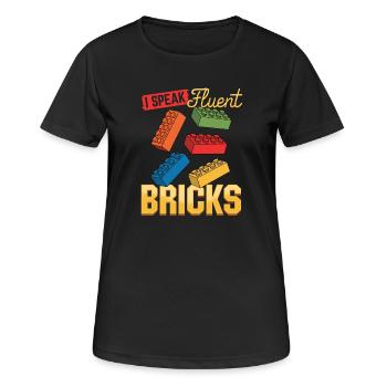 Building Blocks Kids Brick Builder - Frauen T-Shirt atmungsaktiv - Schwarz - Vorne - AI Model Female 172 light (172cm)