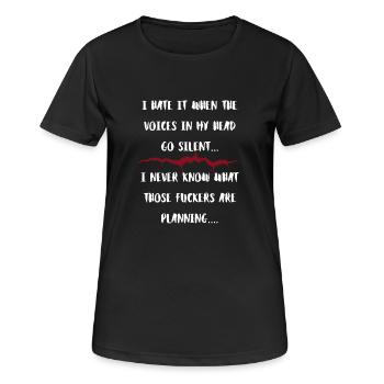Voices in My Head Silent Threats - Women's Breathable T-Shirt - black - Front - AI Model Female 172 light (172cm)