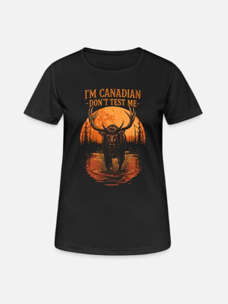 Canada Moose Shirt – Pride Canadian Saying Design - Women's Breathable T-Shirt - black