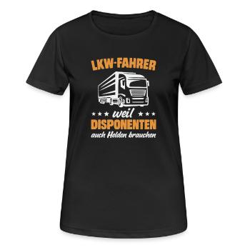 Truck Driver Truck Driver Trucker Truck Driver - Women's Breathable T-Shirt - black - Front - AI Model Female 172 light (172cm)