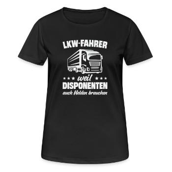 Truck Driver Truck Driver Trucker Truck Driver - Women's Breathable T-Shirt - black - Front - AI Model Female 172 light (172cm)