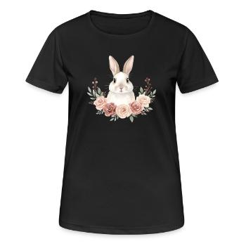 Kaninchen - Frauen T-Shirt atmungsaktiv - Schwarz - Vorne - AI Model Female 172 light (172cm)