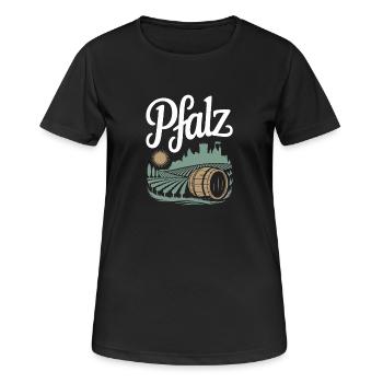 Rheinland Pfalz Heimat Pfälzer Weinberge Pfalz - Frauen T-Shirt atmungsaktiv - Schwarz - Vorne - AI Model Female 172 light (172cm)