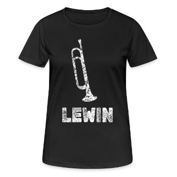 Blasmusik Lewin - Frauen T-Shirt atmungsaktiv - Schwarz - Vorne - AI Model Female 172 light (172cm)