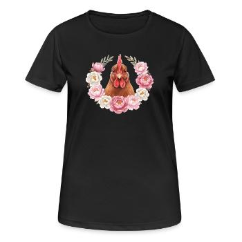 Poulet brun - T-shirt respirant Femme - noir - Devant - AI Model Female 172 light (172cm)