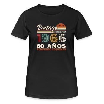 60th Birthday 60th Birthday Vintage 1966 - Women's Breathable T-Shirt - black - Front - AI Model Female 172 light (172cm)