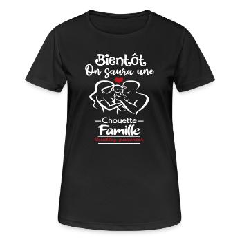 Bald werden wir eine großartige Familie kennenlernen - Frauen T-Shirt atmungsaktiv - Schwarz - Vorne - AI Model Female 172 light (172cm)