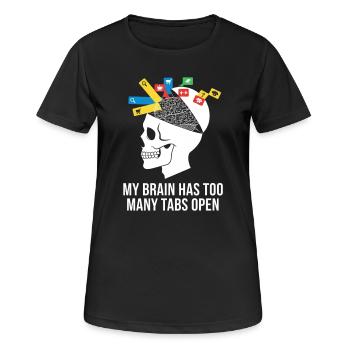 Tabs Open Skull Brain Meme - Women's Breathable T-Shirt - black - Front - AI Model Female 172 light (172cm)