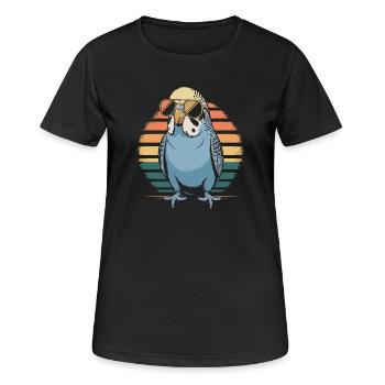 Wellensittich - Frauen T-Shirt atmungsaktiv - Schwarz - Vorne - AI Model Female 172 light (172cm)