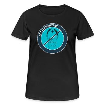 Not My Kanzler – Politische Satire - Frauen T-Shirt atmungsaktiv - Schwarz - Vorne - AI Model Female 172 light (172cm)