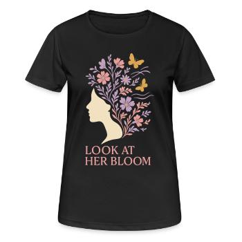 Croissance consciente, Renouvellement printanier, - T-shirt respirant Femme - noir - Devant - AI Model Female 172 light (172cm)