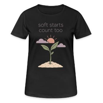 Croissance consciente, Renouvellement printanier, - T-shirt respirant Femme - noir - Devant - AI Model Female 172 light (172cm)
