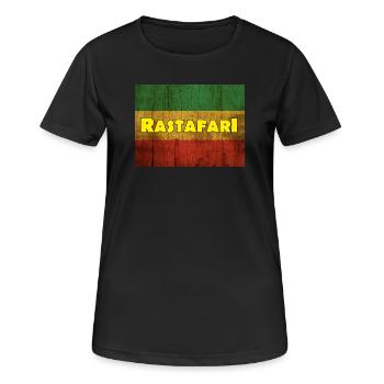RASTAFARI - Frauen T-Shirt atmungsaktiv - Schwarz - Vorne - AI Model Female 172 light (172cm)