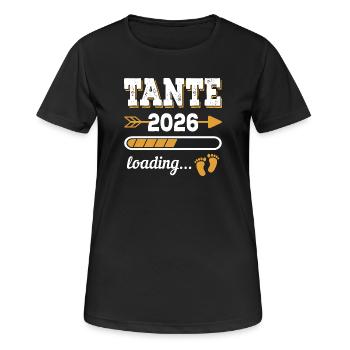 Tante 2026 Loading Zukünftige Tante Geschenk - Frauen T-Shirt atmungsaktiv - Schwarz - Vorne - AI Model Female 172 light (172cm)