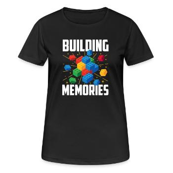 Construire des souvenirs Constructeur de briques Bâtiment en bloc - T-shirt respirant Femme - noir - Devant - AI Model Female 172 light (172cm)