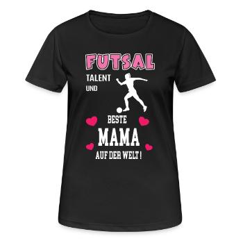 Futsal Beste Mama Mutter Muttertag Geburtstag - Frauen T-Shirt atmungsaktiv - Schwarz - Vorne - AI Model Female 172 light (172cm)