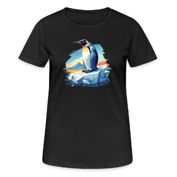 Pinguine Pinguin - Frauen T-Shirt atmungsaktiv - Schwarz - Vorne - AI Model Female 172 light (172cm)