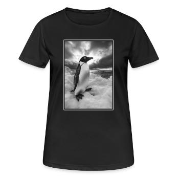 Pinguine Pinguin - Frauen T-Shirt atmungsaktiv - Schwarz - Vorne - AI Model Female 172 light (172cm)