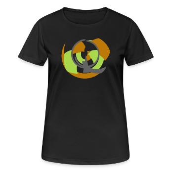 Spiralförmige Umlaufbahn Abstrakte Geometrie - Frauen T-Shirt atmungsaktiv - Schwarz - Vorne - AI Model Female 172 light (172cm)