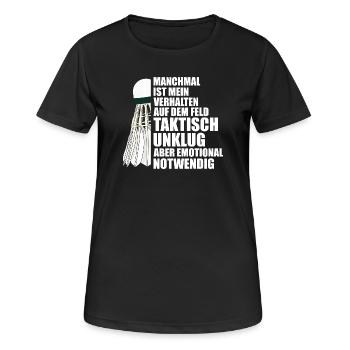 Comportement des joueurs de badminton - T-shirt respirant Femme - noir - Devant - AI Model Female 172 light (172cm)