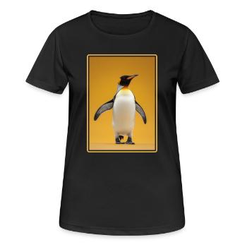 Pinguine Pinguin - Frauen T-Shirt atmungsaktiv - Schwarz - Vorne - AI Model Female 172 light (172cm)