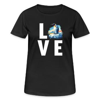 Pinguine Pinguin - Frauen T-Shirt atmungsaktiv - Schwarz - Vorne - AI Model Female 172 light (172cm)