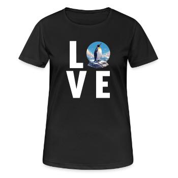 Pinguine Pinguin - Frauen T-Shirt atmungsaktiv - Schwarz - Vorne - AI Model Female 172 light (172cm)