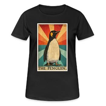 Pinguine Pinguin - Frauen T-Shirt atmungsaktiv - Schwarz - Vorne - AI Model Female 172 light (172cm)