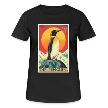 Pinguine Pinguin - Frauen T-Shirt atmungsaktiv - Schwarz - Vorne - AI Model Female 172 light (172cm)