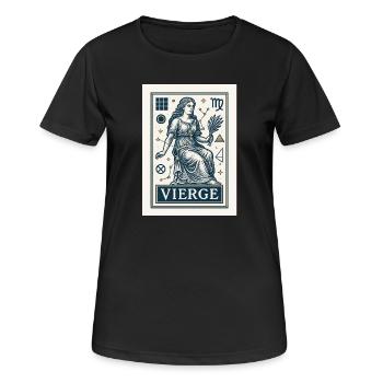 Signe astrologique de la Vierge - Astrologie - T-shirt respirant Femme - noir - Devant - AI Model Female 172 light (172cm)