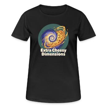 Extra Cheesy Dimensions Pizza - Frauen T-Shirt atmungsaktiv - Schwarz - Vorne - AI Model Female 172 light (172cm)