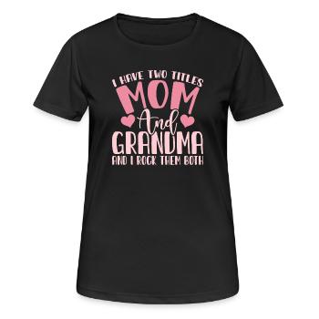 Oma Mama Geschenk Weihnachtsgeschenke Großmutter  - Frauen T-Shirt atmungsaktiv - Schwarz - Vorne - AI Model Female 172 light (172cm)