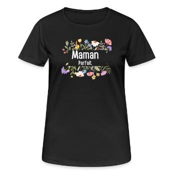 Perfekte Blumenmutter - Frauen T-Shirt atmungsaktiv - Schwarz - Vorne - AI Model Female 172 light (172cm)