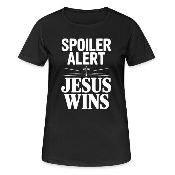 Spoiler Alert Jesus Wins - Women's Breathable T-Shirt - black - Front - AI Model Female 172 light (172cm)