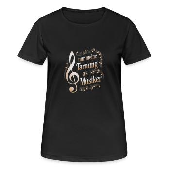 Métier de personnalisateur - mon camouflage en tant que musicien - T-shirt respirant Femme - noir - Devant - AI Model Female 172 light (172cm)