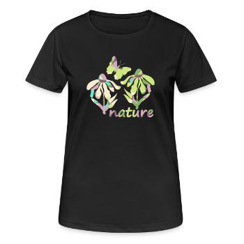 color nature - bloom - Women's Breathable T-Shirt - black - Front - AI Model Female 172 light (172cm)