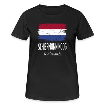 Schiermonnikoog - Frauen T-Shirt atmungsaktiv - Schwarz - Vorne - AI Model Female 172 light (172cm)