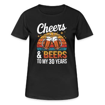 Cheers & Beers pour fêter mes 30 ans - T-shirt respirant Femme - noir - Devant - AI Model Female 172 light (172cm)