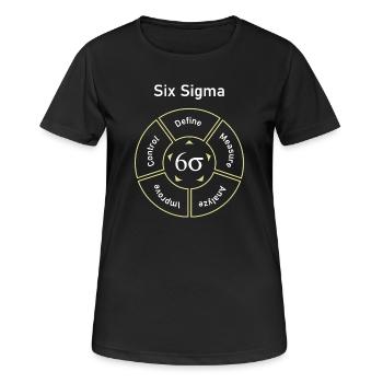 Six Sigma Processus Définir Mesurer - T-shirt respirant Femme - noir - Devant - AI Model Female 172 light (172cm)