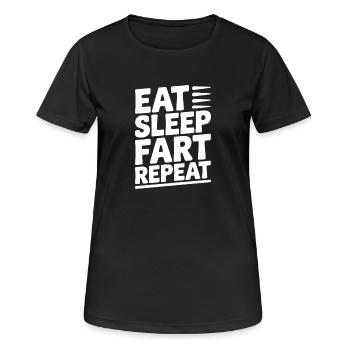 Manger dormir pet répéter - T-shirt respirant Femme - noir - Devant - AI Model Female 172 light (172cm)